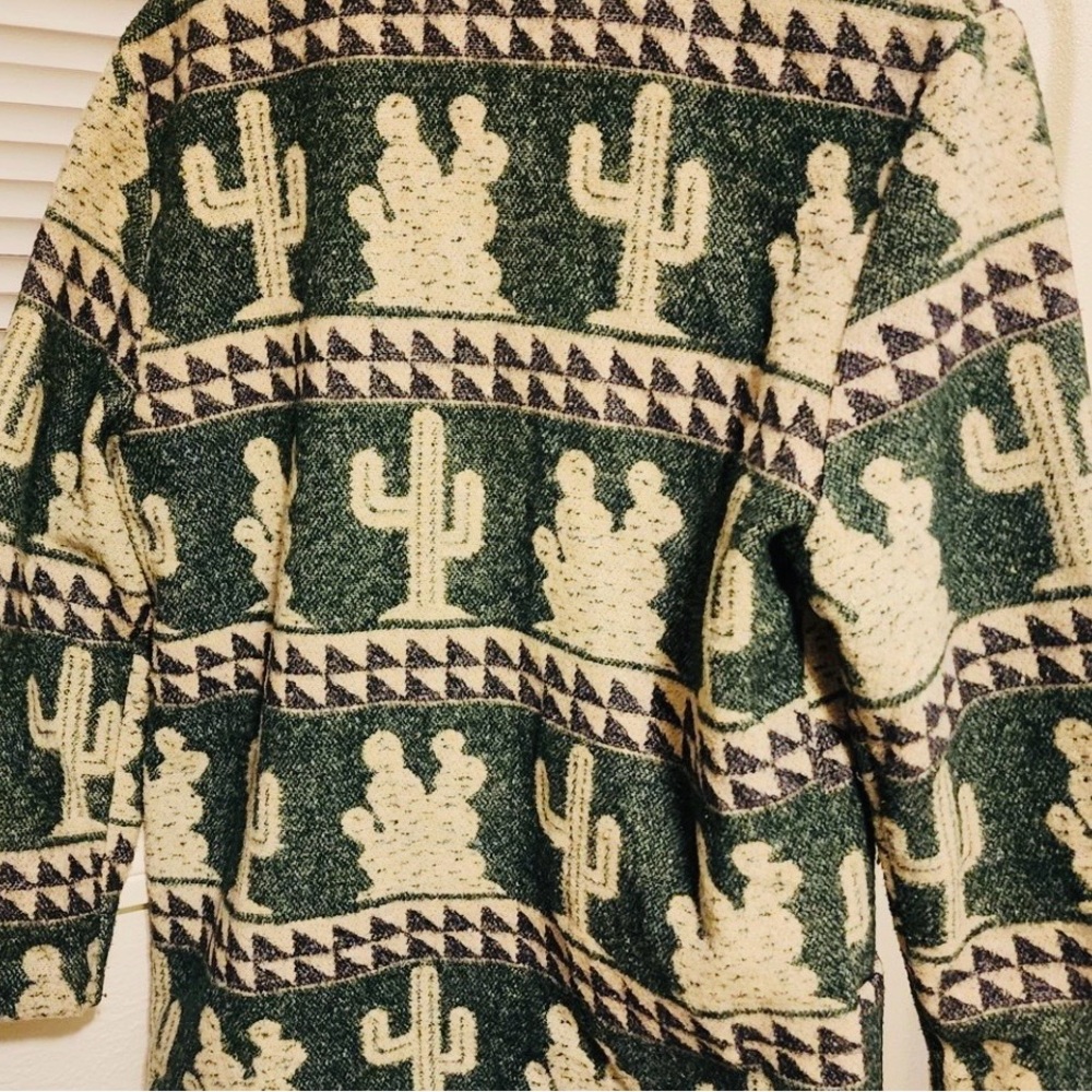 Vintage Tracy Evans Cactus Patterned Blazer in Green and Cream. EUC MED - Picture 2 of 4